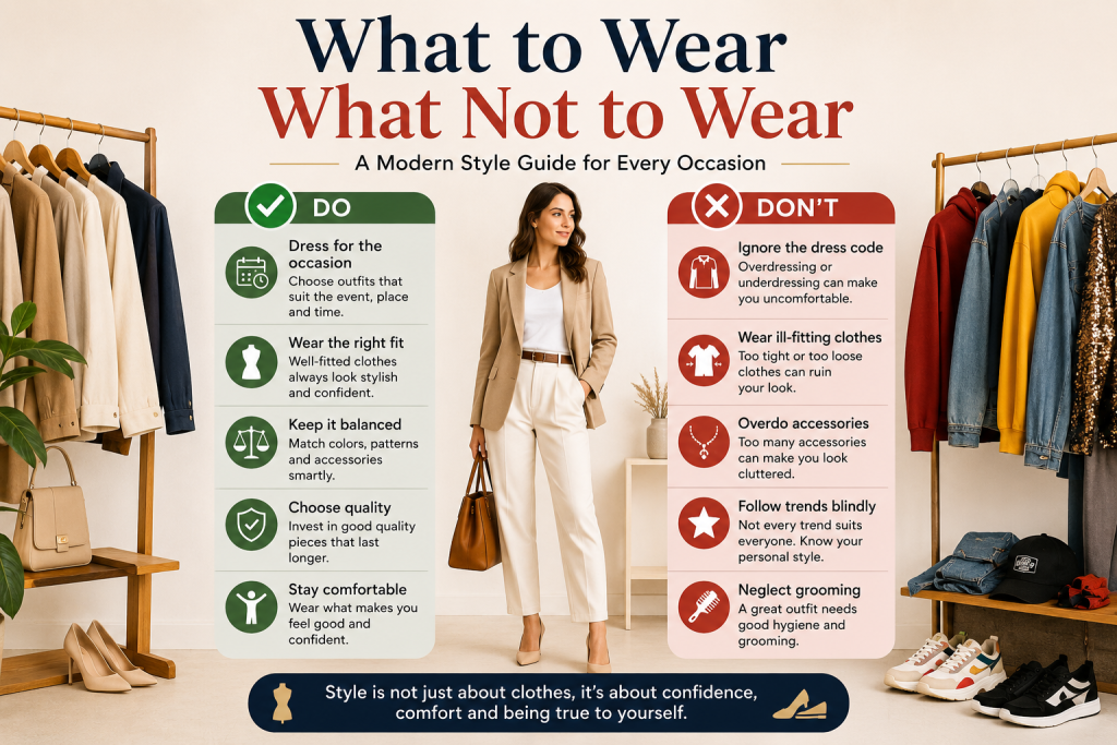 What to Wear What Not to Wear, A Modern Style Guide for Every Occasion