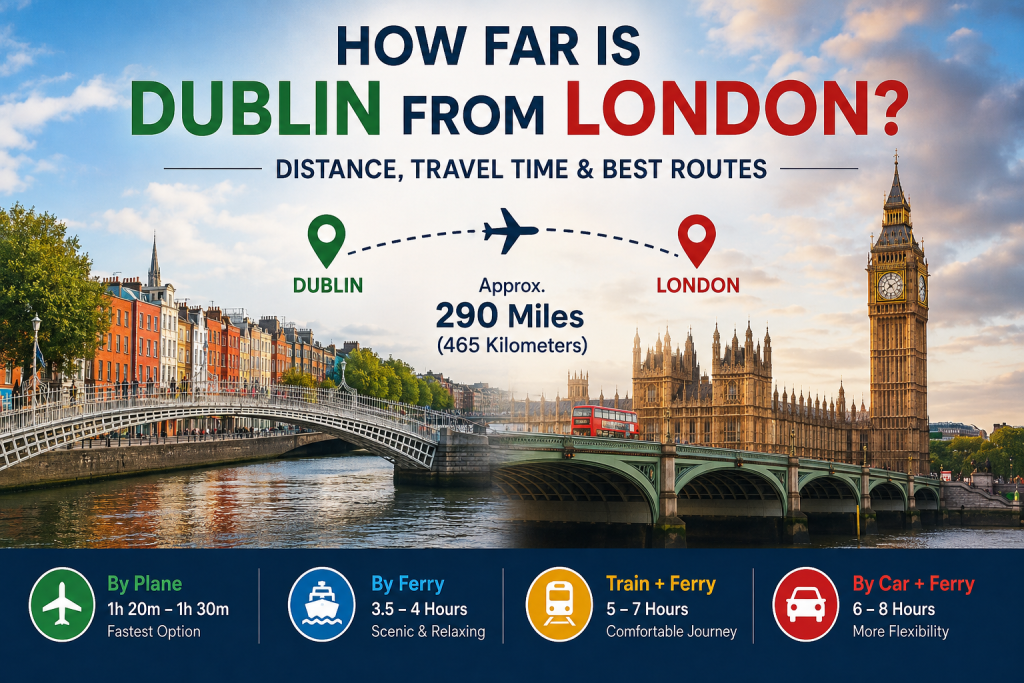 How Far Is Dublin From London, Distance, Travel Time & Best Routes