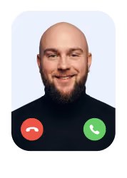 Phone screen showing a video call with a smiling member of a care team