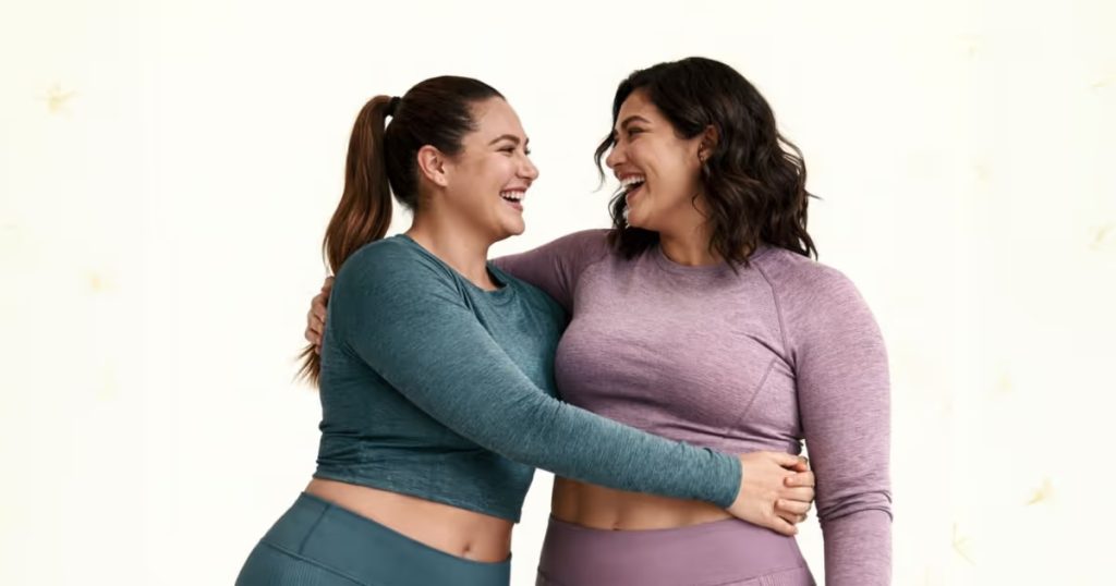 How to Eat Well While Using a Prescription Weight Loss Treatment Two smiling women in sportswear sharing a hug