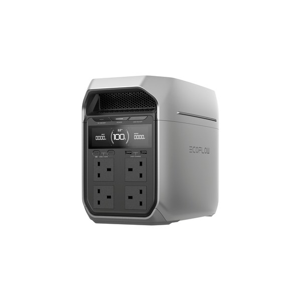EcoFlow DELTA 3 Series portable power station with front outlets and display