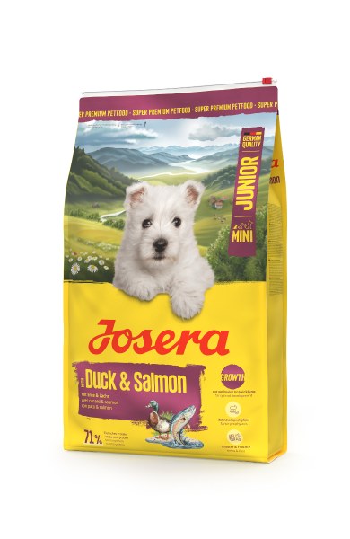 Josera Mini Junior Duck & Salmon dry food bag for small breed puppies