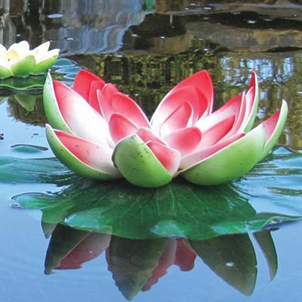 PondXpert Solar Lily floating pond light on the water