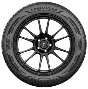 Seasonal Tyre Changeover: Swap Tyres or Buy a Second Set of Complete Wheels? Goodyear tyre fitted on a black alloy wheel