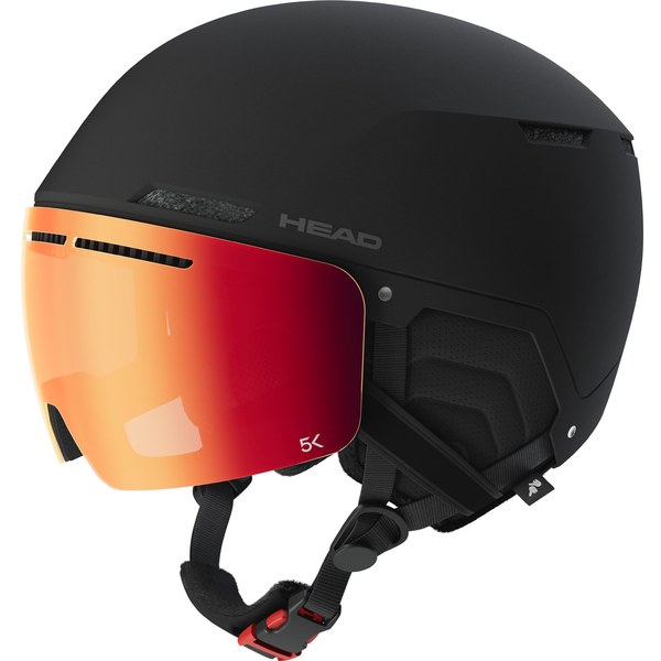 Head Cinema 5K ski helmet in black with an orange-red visor