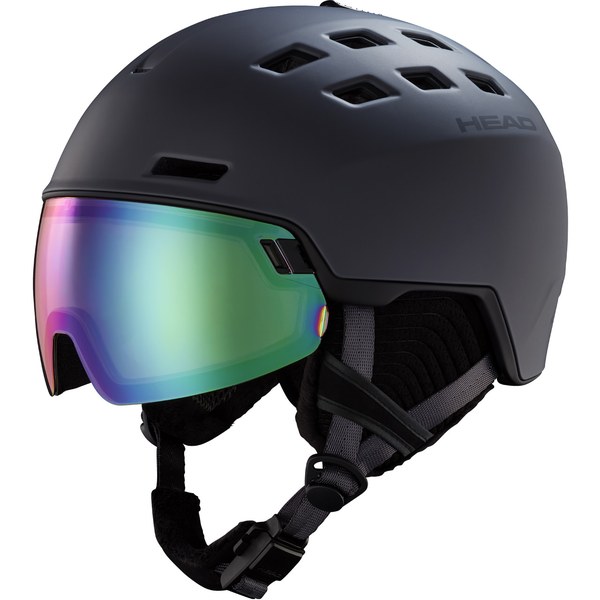 Head Radar Photo ski helmet in black with a green photochromic visor