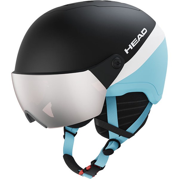 Head Yuki Visor kids ski helmet in black and light blue