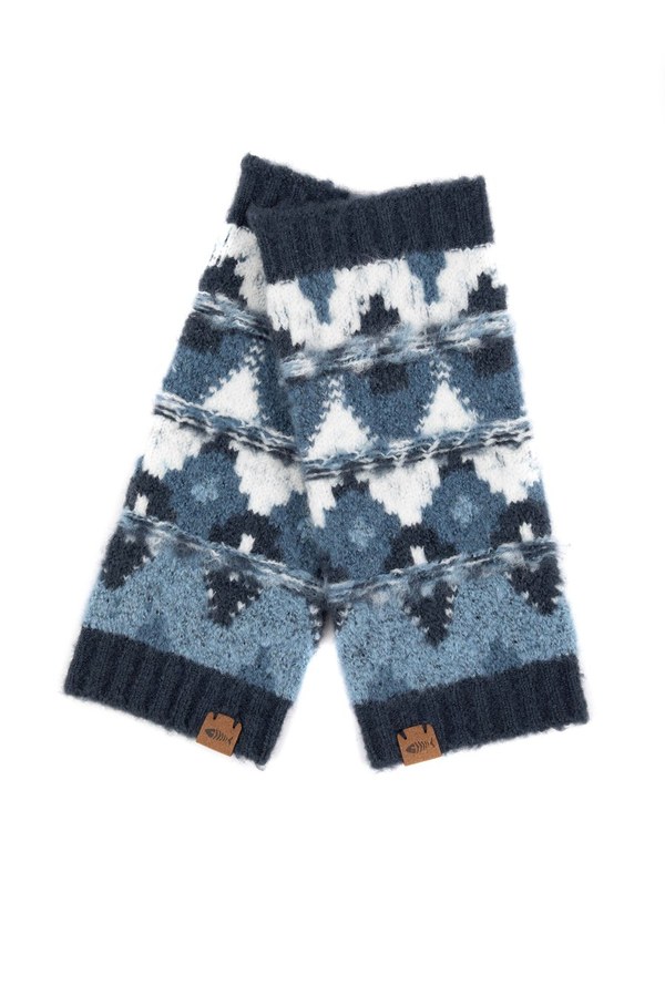 Weird Fish Shutt Fair Isle wrist warmers in ash blue