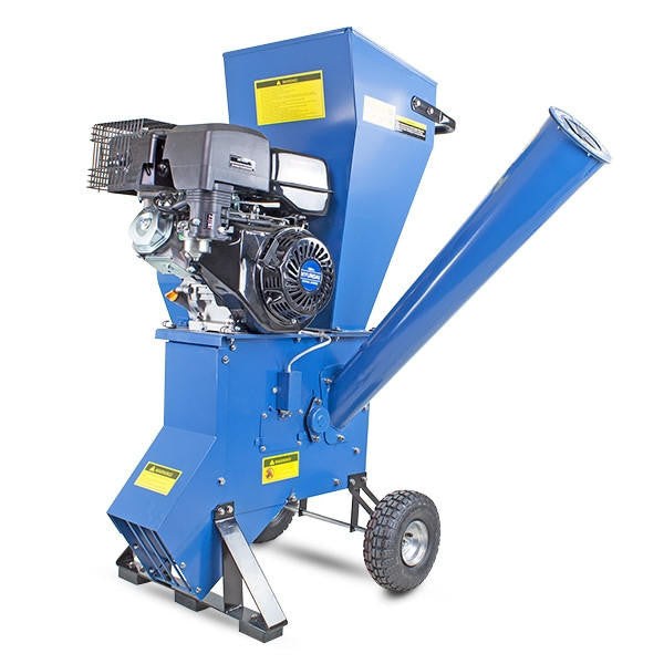 Hyundai HYCH1400 petrol garden chipper and shredder with two pneumatic tyres